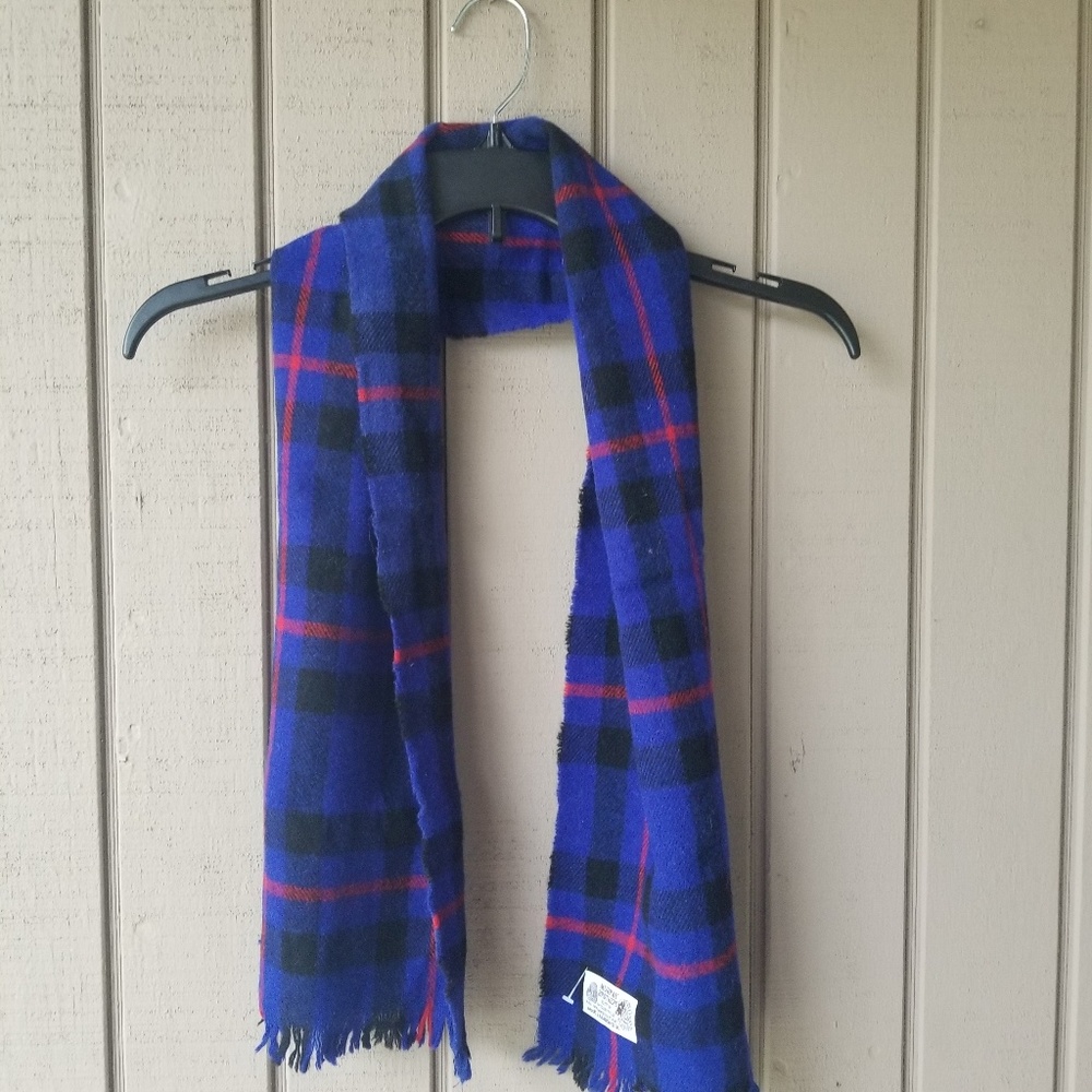 Vintage lambswool plaid scarf